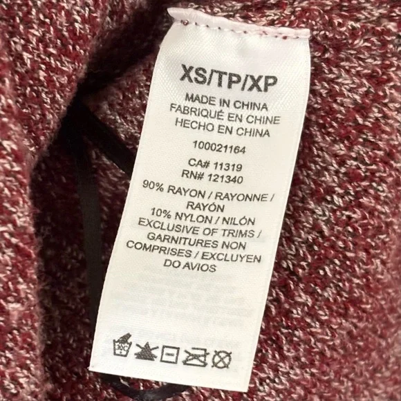 DYNAMITE| Chic Sleeveless Mock Neck Knit Sweater Dress in Heathered Wine Sz XS - Picture 6 of 7